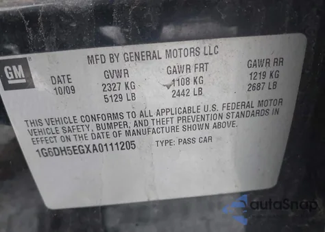 2010 Cadillac Cts Luxury z USA, uszkodzony, nr VIN 1G6DH5EGXA0111205